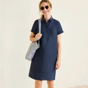 Garnet Hill Linen Relaxed Popover Shirtdress